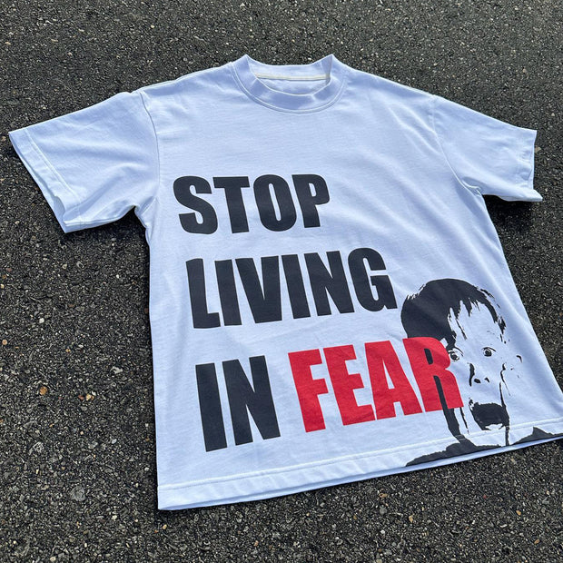 Fear printed cotton T-shirt