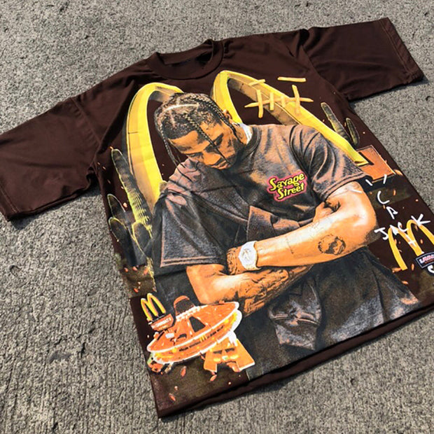 Savage Street Print Short Sleeve T-shirt