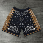 Trendy cashew print sports shorts
