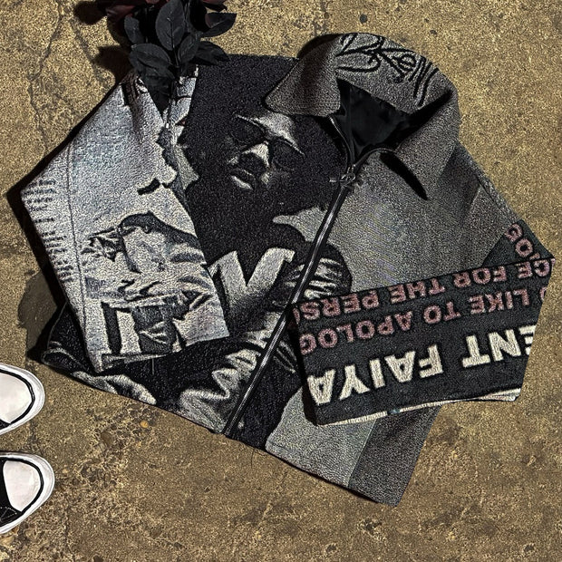 All My Casual Street Rap Tapestry Zip-Up Jacket
