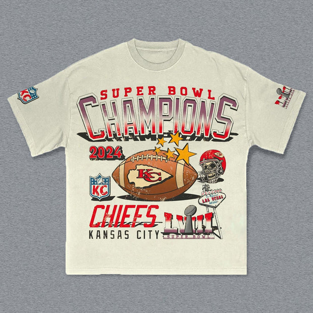 Super Bowl Champions Print Short Sleeve T-shirt