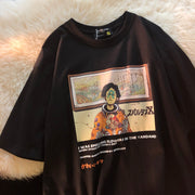 Jew4room European and American street comics orange short-sleeved T-shirt