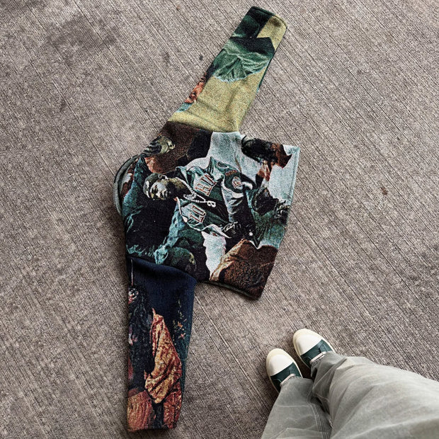 Hip Hop Rap Casual Street Vintage Tapestry Jacket