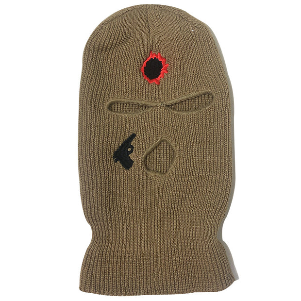 Hip Hop Gun Embroidery Knit Hat