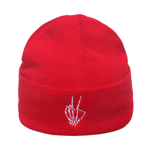 Outdoor hip-hop sun embroidered knitted wool hat