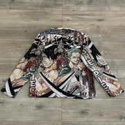 Street Style Anime Print Long Sleeve Zipped Jacket