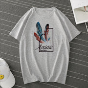 Street print short-sleeved casual round neck loose T-shirt