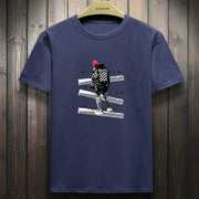 Street print short-sleeved casual round neck loose T-shirt