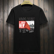 Street print short-sleeved casual round neck loose T-shirt