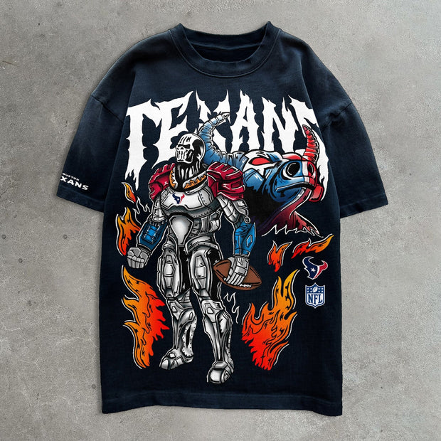 Bulls football print cotton T-shirt