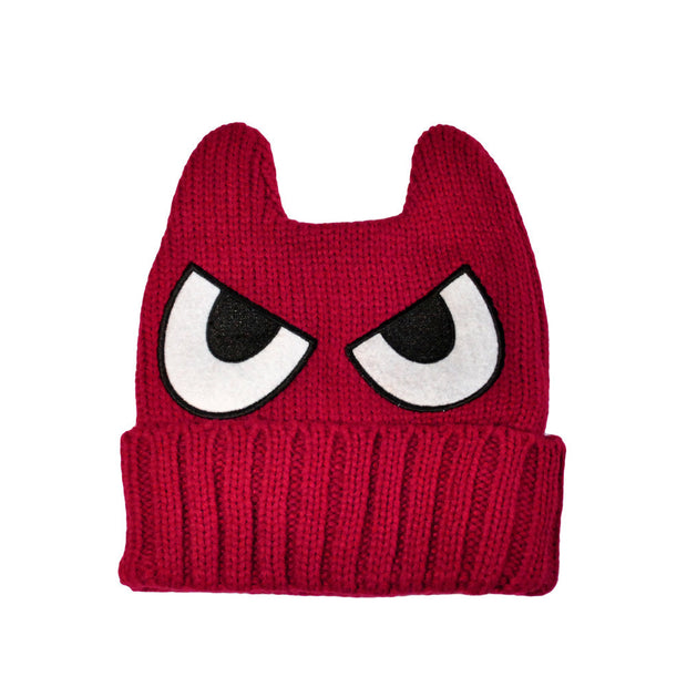 Eye embroidery devil horn hat