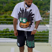 Buck Teeth Boys Printed T-shirt Casual Home Shorts Two-piece Set