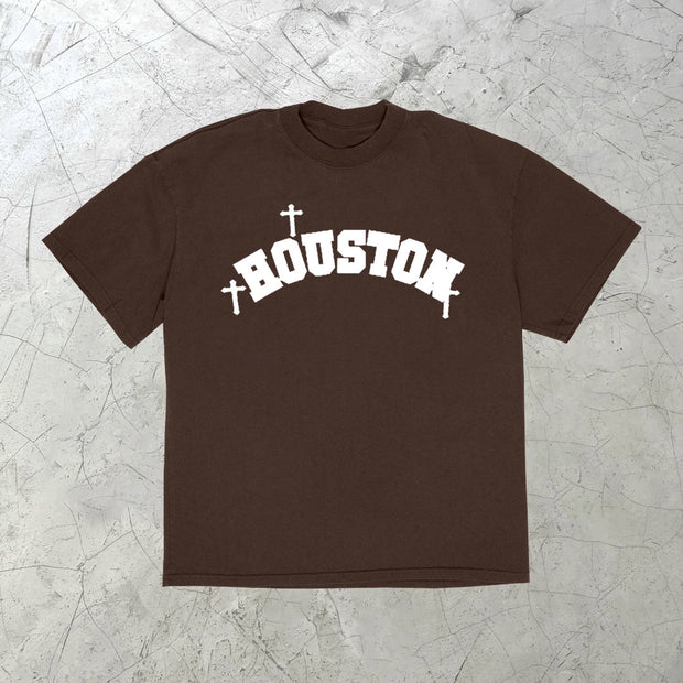 Street trend retro print short-sleeved T-shirt