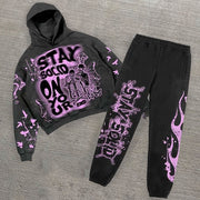 Save Cool Print Casual Street Hoodie Two-Pack Set