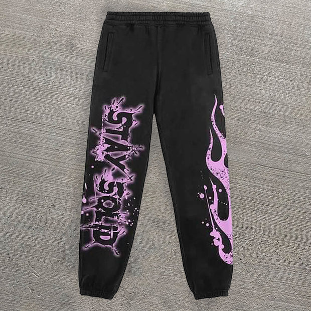 Save Cool Print Casual Street Hoodie Two-Pack Set
