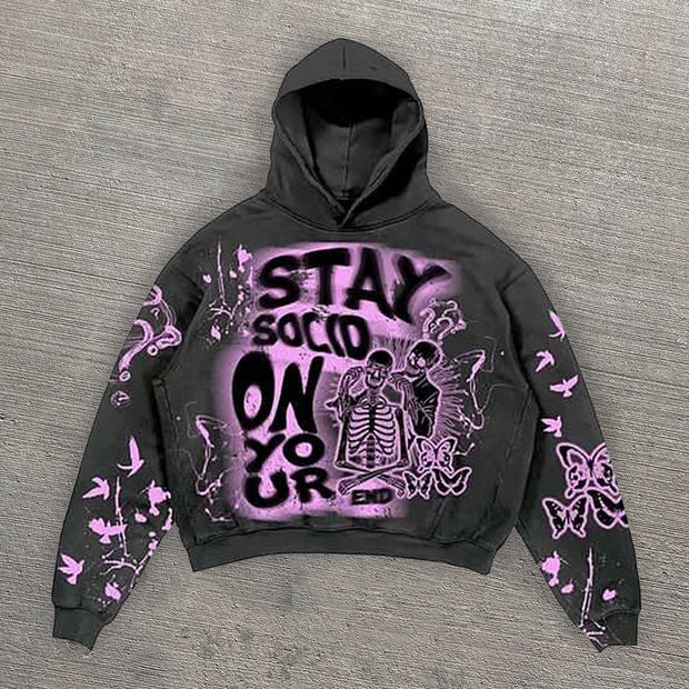 Save Cool Print Casual Street Hoodie Two-Pack Set