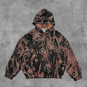 Lost Souls Print Long Sleeve Tapestry Hoodies