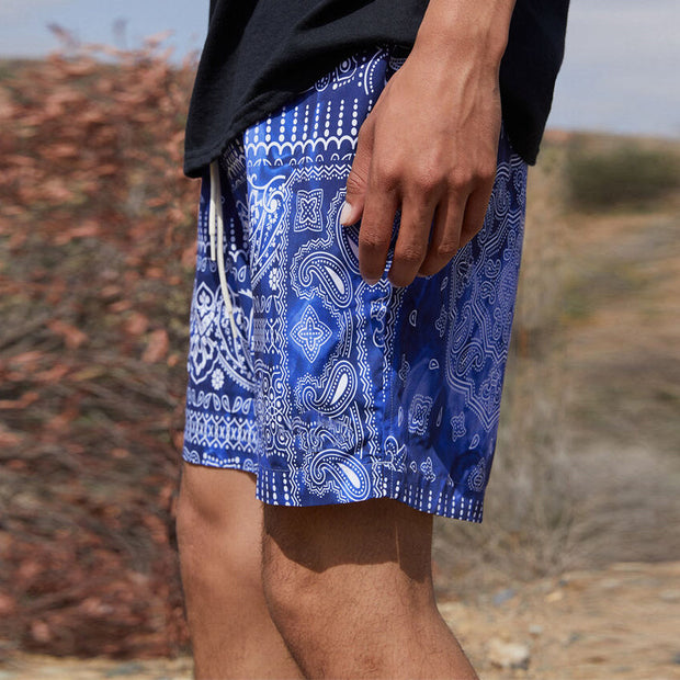 Cashew Flower Fashion Hip Hop Print Street Shorts