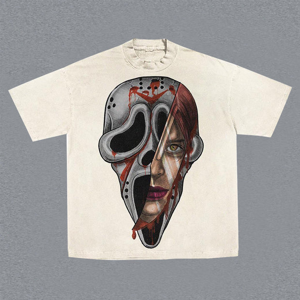 Casual Retro Skeleton Halloween T-Shirt