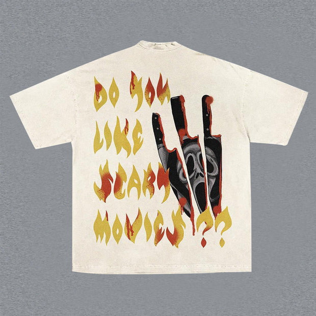 Casual Retro Skeleton Halloween T-Shirt