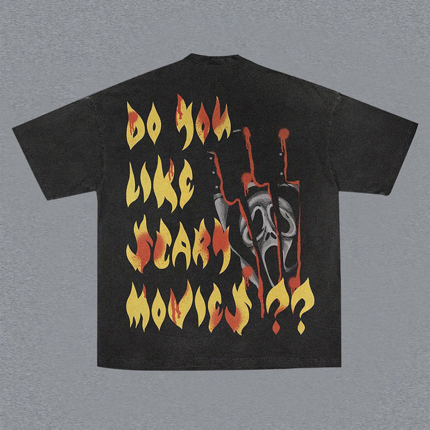 Casual Retro Skeleton Halloween T-Shirt