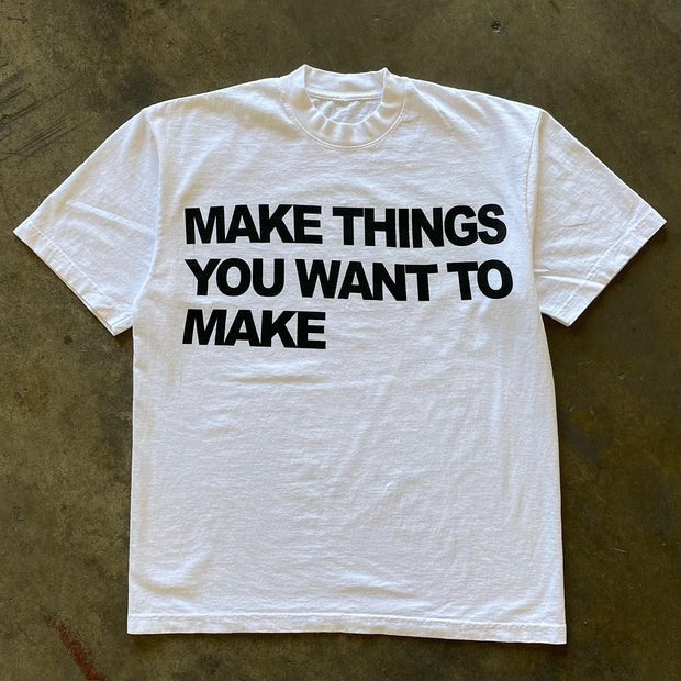 Casual Preppy Round Neck Letter Print T-Shirt