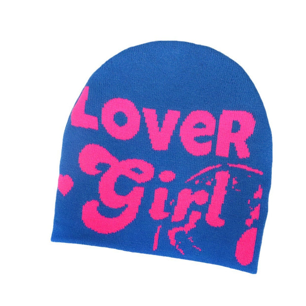 LOVER letter knitted hat