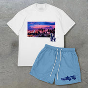 Tide brand LA printed short-sleeved suit