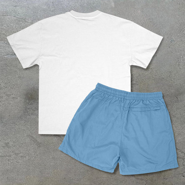 Tide brand LA printed short-sleeved suit