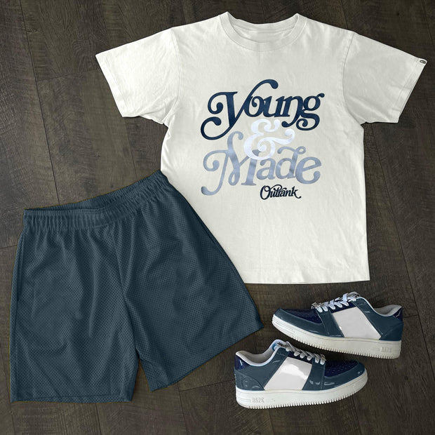 Casual Letter Print Preppy Short Sleeve T-Shirt Shorts Set