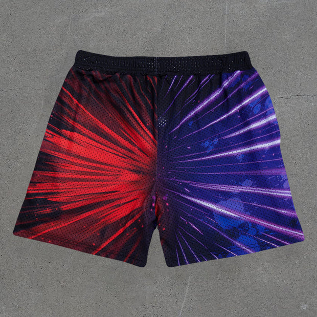 Domain Expansions Print Mesh Drawstring Shorts