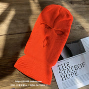 Autumn and winter warm hood solid color personality funny knitted woolen hat