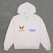 Stylish butterfly pattern loose hoodie
