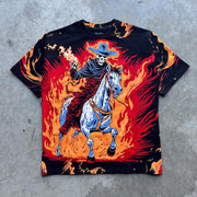 Retro personalized skull print T-shirt