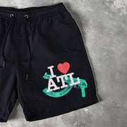 Letter Print 5 Inseam Shorts