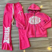 Sr Fabric Print Two Piece Hoodie Set