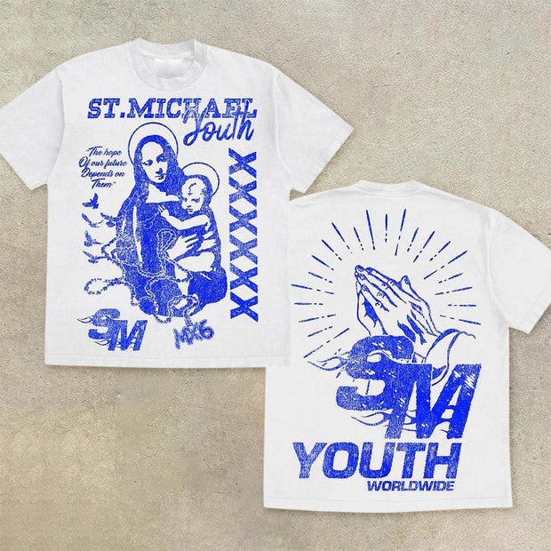 Faith graphic trendy short-sleeved T-shirt