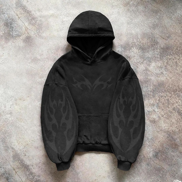 Vintage Gradient Print Oversized Hoodie