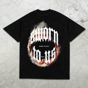 Shark Slogan Graphic Print Short Sleeve T-Shirt