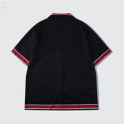Trendy street style lapel shirt and shorts suit
