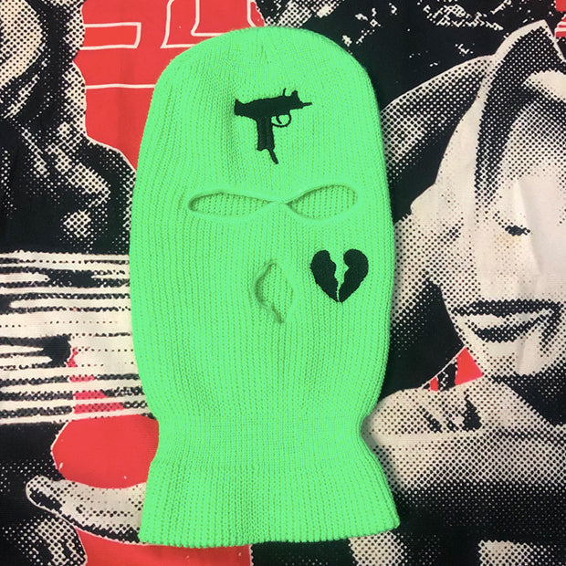 Broken heart street three-hole cap ski mask hat