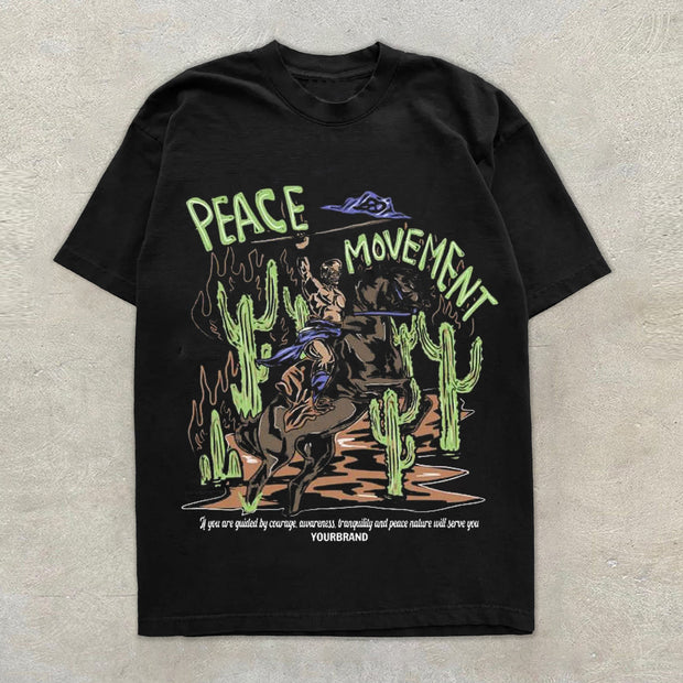 Fashionable personality skull print short-sleeved round neck T-shirt
