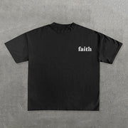 Faith Letters Print Short Sleeve T-shirt