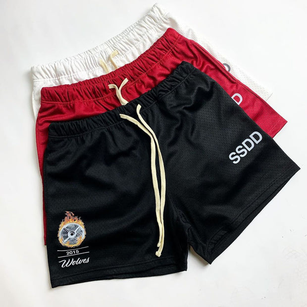 Contrast Color Casual Street Mesh Breathable Basketball Shorts