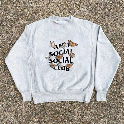 Butterfly Letter Crew Neck Hoodie