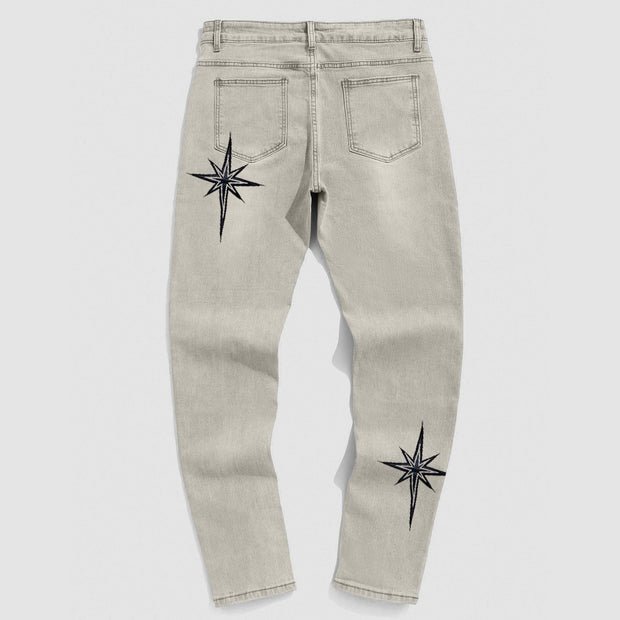Green Flame Star Jeans