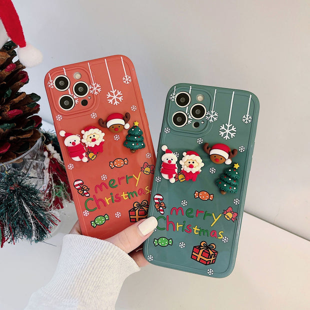 Merry Christmas 3D Cartoon iphone Cases