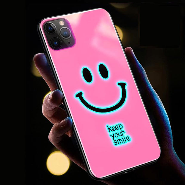 Led Smile Face Call/Messages Glowing iPhone Cases