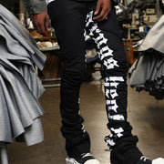 Street Leg Side Print Stack Pants