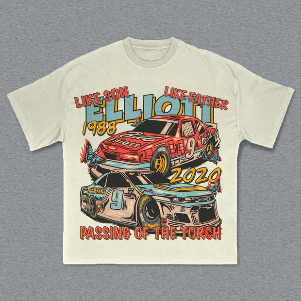 Personalized Racing Print Short Sleeve T-Shirt